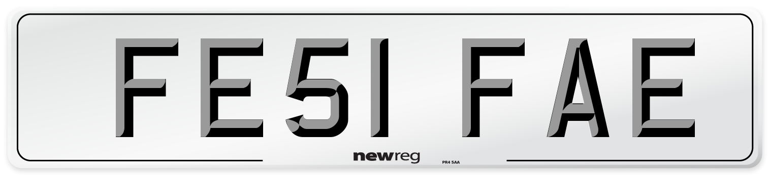 FE51 FAE Number Plate from New Reg